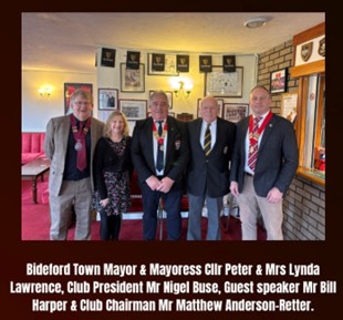 A photo of the Mayor Peter Lawrence at the annual President’s Lunch at the Bideford Rugby Club